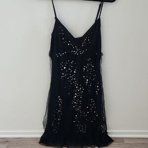 Oasis Black Sequin Mini Dress